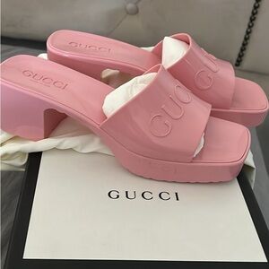 Gucci rubber platform sandals